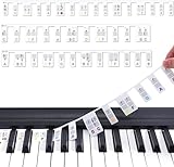 HENGBIRD Klavierführer für Anfänger, Abnehmbarer Klaviernotenführer für Anfänger, abnehmbare Klaviertastatur-Notenetiketten zum Lernen, aus Silikon, Klavierzubehör für 88 Tasten in voller Größ