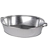 UNUS Garden Zinkwanne groß oval, nutzbar als Blumenschale, Kräuterbeet, Garten Dekoration, 27 L