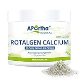 APOrtha® Rotalgen Calcium, 250 g Pulver vegan aus 100% Rotalgen-Pulver (Lithothamnium calcareum), 250g Pulver für 50 Tage, ohne Zusätze, vegan, glutenfrei, allerg