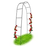 Relaxdays Torbogen Garten pulverbeschichteter Stahl, Rosenbogen für Kletterpflanzen wetterfest und freistehend , B