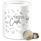 Spardose - Spardosen - Tattoo Cash - Geld fürs Tattoo Geschenk - Unisize - Weiß - Kasse Money für S