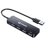USB C Hub 3.0, QUUGE 4 Port USB C Hub 4-in-1 Ultra Flacher Datenhub mit 4 USB 3.2 Anschlüssen 5 Gbps Datenübertragung, Multiport USB Verteiler Mehrfachstecker, Kompatibel mit PC, Laptop