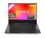HP Omen Gaming Laptop | 16,1' QHD 240Hz Display | AMD Ryzen 7-7840HS | 32 GB DDR5 RAM | 1 TB SSD | NVIDIA GeForce RTX 4070 | Windows 11 Home | QWERTZ | schw