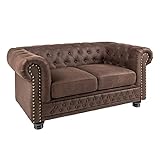 riess-ambiente.de Chesterfield 2er Sofa 150cm Vintage braun 2-Sitzer mit Knopfheftung und Federkern Couch Zw