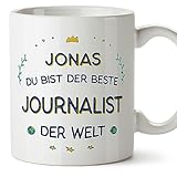 Mugffins Tassen Personalisierten für JOURNALIST Mann - Auf Deutsch - Beste der Welt - 11 oz / 330 ml - Individuell Anpassbar Geschenk Mitarb