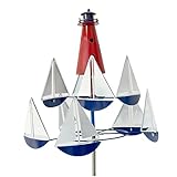 Evzvwruak 1 Stück -Segelboot-Windmühlen, Nautische Windskulptur, Metalldekoration für,
