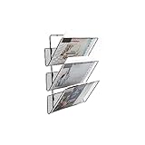 JEBELE Wand-Dateiorganizer mit 3 Tiers, robustem A4-Papier-Mash-in-Fach, Wand-Datei-Dokumentenhalter, Mail-Organizer, Zeitschriften-Aufbewahrungsrack, Schw