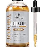 Kanzy Jojobaöl Bio Kaltgepresst 100% Rein Gold 120ml für Haut Haare Nägel Gesichtsöl Körperöl Vegan Hexanfreies Jojoba öl Anti-Aging Anti-Falten Natürlich Intensivpflege Feuchtigkeitspfleg