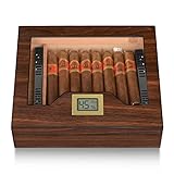 Volenx Humidor, Humidor Zigarren mit Befeuchter und Digitaler Hygrometer, Zigarren Humidor für ca. 25-35 Zigarren, Zigarrenzubehör Geschenke für Männer (Enthält Keine Zigarre)