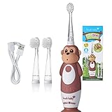 Brush-Baby WildOnes Kinder Elektrische Wiederaufladbare Zahnbürste, 1 Griff, Bürstenkopf, USB-Ladekabel, für 0-10 Jahre (Affe)