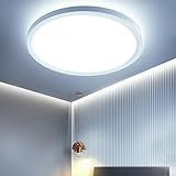 OTREN LED Deckenleuchte Flach Rund: 6500K Deckenlampen Modern Panel Lampe für Badezimmer Flur Wohnzimmer Schlafzimmer IP44, 24w Ø23CM