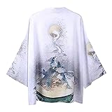 Beokeuioe Herren Kimono Cardigan Japan Happi Kimono Frühling-Sommer Jacke Yukata Coat Ukiyoe Baggy Tops Japanische Kleidung - Traditionell Haori Kostü