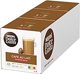 NESCAFÉ Dolce Gusto Café au Lait Decaffeinato, 48 Kaffeekapseln (Robusta Bohnen, Entkoffeinierter Milchkaffee, Intensität 7), 3er Pack ( 3x16 Kapseln)