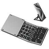MoKo Faltbare Bluetooth Tastatur, Kabellos Tragbar Tastatur Klappbar mit Touchpad & Ziffernblock, Multi-Device Wiederaufladbar Tastatur für Windows iOS Android Tablet/Handy/Laptop/PC, QWERTY Lay