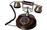 Opis 1921 Cable - Modell A - Retro Telefon/Altes mit Wählscheibe/Festnetztelefon Retro/Antike Deko/Drehscheiben aus Holz mit Metallkling