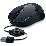 Speedlink BEENIE Mobile Mouse - Maus mit USB Anschluss, justierbarer Kabellänge und geräuschlosen Tasten, schw