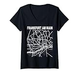 Deutschland Souvenir Frankfurt am Main Stadtplan T-Shirt mit V