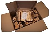 Holzflix original Brennholz Box Buche 30kg Set ofenfertiges Brennholz, Kaminholz (kammergetrocknet) & Anfeuerholz & Holzwolle - Scheitlänge: 25
