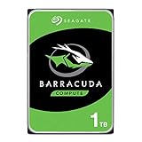 Seagate Barracuda 1 TB interne Festplatte HDD, 3.5 Zoll, 7200 U/Min, 64 MB Cache, SATA 6 Gb/s, silber, FFP, Modellnr.: ST1000DMZ14