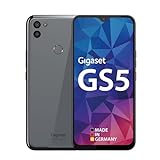 Gigaset GS5 Smartphone - Made in Germany - 48MP Kamerasystem - ausdauernder 4500mAh Wechsel-Akku, gehärtete Glasrückseite, kabelloses Laden, 128 GB + 4 GB RAM, Android 13 fähig, Dark Titanium Grey