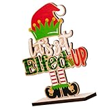 Cabilock Weihnachtlicher Holzschmuck Tischdeko für Xmas Feiern Holzschild für Festliche Anlässe für Zuhause Büro Gastronomie Kreative Weihnachtsdekoration für F