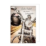 Edition Seidel Premium Geburtstagskarte mit Prägung und Umschlag. Glückwunschkarte Grusskarte Billet Geburtstag Happy Birthday Mann Frau einzelne eine Sprüche Karte Motorrad Bike (G3114 SW022)