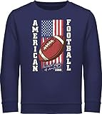 Shirtracer Sweatshirt Kinder Pullover für Jungen Mädchen - Kinder Sport Kleidung - American Football Flagge - Vintage - 152 (12/13 Jahre) - Navy Blau - JH030