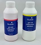 Bluelab pH 4.0 + 7.0 500ml Eich-Flüssigkeit Kalibrier-Lösung für Mess-Geräte pH-Elektroden Puffer-Kit Wert-Tester Prüfer (500ml, PH 4.0 + 7.0)