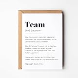 loulala® Team Karte A6, Kollegen Karte, Arbeitskollegen, Abschiedskarten Büro und Arbeit, Mitarbeiter Karten, Grußkarte Team, Team Geschenk, Synonym Team - ohne Umschläge - (Einzelkarte - Team)