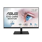 ASUS Eye Care VA24DQSB - 24 Zoll Full HD Monitor - Rahmenlos, ergonomisch, Flicker-Free, Blaulichtfilter, Adaptive-Sync - 75 Hz, 16:9 IPS Panel, 1920x1080 - DisplayPort, HDMI, D-Sub, USB Hub