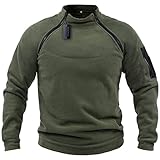 VIVICOLOR Military Combat Fleece Pullover Jacke Herren Tactical Army Top Trainingsanzug Vintage Outdoor Fleece Sw