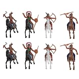 STOBOK Indian Modellfiguren Pferde Kunststoff Indianer Reiten Figuren Native American Figuren Indianer Figuren Spielset 8 Stück
