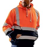 Xmiral Long High Men 's Arbeitsplatte Road Kapuzenblusenhülse SichtbarkeitPulli Sweatshirts für Herren Mäntel & Jacken Jogging