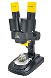 National Geographic Stereo 3D Mikroskop mit 20x Vergrößerung und Auflichtbeleuchtung für Kinder und Erwachsene für die Beobachtung von Steinen, Münzen, Insek