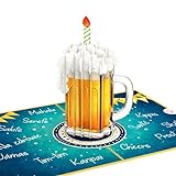 papercrush® Pop-Up Karte Happy Beerthday [NEU!] - Lustige 3D Geburtstagskarte mit Bier für Mann, Freund oder Papa - Geschenkidee für Bierliebhaber, Glückwunschkarte für Männer zum 30. Geburtstag