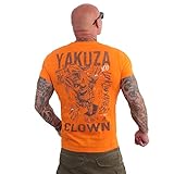 Yakuza Herren Clown T-Shirt, Orange Popsicle, 3XL