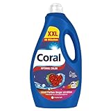 Coral Colorwaschmittel Optimal Color XXL Flüssigwaschmittel für länger strahlende Farben mit Farbpflege-Kraft natürlicher Herkunft 60 WL