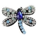 SOIMISS Beaded Dragonfly Applique Patch für DIY Mode Dekorativer Stoffaufnäher für Kleidung Hüte und Rucksäcke Handgemachte Verzierung mit Detaillierter Perlenarbeit zur I