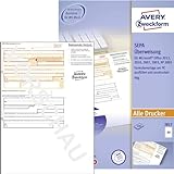 AVERY Zweckform 2817 Sepa-Überweisung, (A4, inkl. Software-CD, von Rechtsexperten geprüft, für Deutschland, zum einfachen Erstellen von Überweisungen am PC, 100 Blatt) weiß