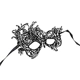 XIAOBAN Schwarze venezianische Filigrane Maskerade Ball Maske Gold Strass Kostüm Kleid Party Kostüm Halloween Kleid Dekoration Tanz Fancy Drachen Halloween Party Spitze Kleid Kostüm, Masken, M