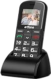 artfone 182 Seniorenhandy mit großen Tasten Handy | GSM Doppel -SIM -Karten -Handy mit Notfalltasten |Großer Leinwand 1.77 -inch Mobiltelefon |1400 mah Akku super Langer Standby -Z