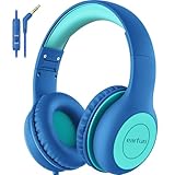 EarFun Kinder Kopfhörer, Kopfhörer Kinder mit Kabel, 85/94dB Lautstärkenbegrenzer, Faltbare, Einstellbar, Stereo Sound, HD-Mikrofon, Audio-Sharing, Over Ear Kinderkopfhörer für Schule/Tablet/PC, B