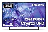 Samsung Crystal UHD 4K DU8579 Fernseher 43 Zoll, TV mit Dynamic Crystal Color, 4K Upscaling, AirSlim Design, Smart TV, GU43DU8579UXZG, Deutsches Modell [2024]