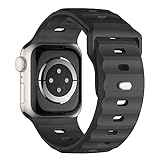 Sport Armband Kompatibel mit Apple Watch Ultra 2 Armband 49mm 45mm 44mm 42mm für Herren, Silikon Wasserdicht Band für Apple Watch 9 8 SE 7 6 5 4 3 Ultra, Dunkelg