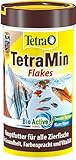 TetraMin Flakes - Fischfutter in Flockenform für alle Zierfische, ausgewogene Mischung für gesunde Fische und klares Wasser, 250 ml D