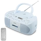 MEDION E65010 Stereoradio (CD-Player, Kassette, USB Anschluss, AUX Audioeingang, MP3-Widergabe. UKW PLL Radio,40 Senderspeicher, Batteriebetrieb, Fernbedienung) b