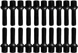 20 Radschrauben Radbolzen Kugelbund schwarz M14 x 1,5 27mm R13 kompatibel mit Audi, VW, Seat, Sk
