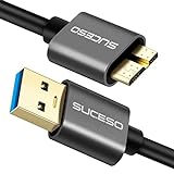 SUCESO USB 3.0 Micro B Kabel USB 3.0 Stecker auf Micro B Stecker Datenkabel Externes Festplattenkabel Kompatibel mit Toshiba, WD, Externen Seagate Festplatte, Samsung Galaxy S5/Note 3/M3 1TB usw-2M