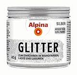 Alpina Kreativ Glitter – Silberner Glitterzusatz zum Einrühren in Wandfarben, Lacke und Lasuren – abriebfest & UV-Stabil - 40g