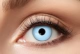 Eyecatcher blaue Kontaktlinsen 'Ice Blue': Farbige Wochenlinsen ohne Stärke für Halloween, Fasching, Cosplay Ø 14,5